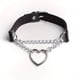 thumbnail image 1 of 1pc BDSM Couple's Peach Heart Chain Collar Necklace - Punk Leather Bondage Jewelry for Street Shooting Love and Couple's Neck Chain Necklace, 1 of 4
