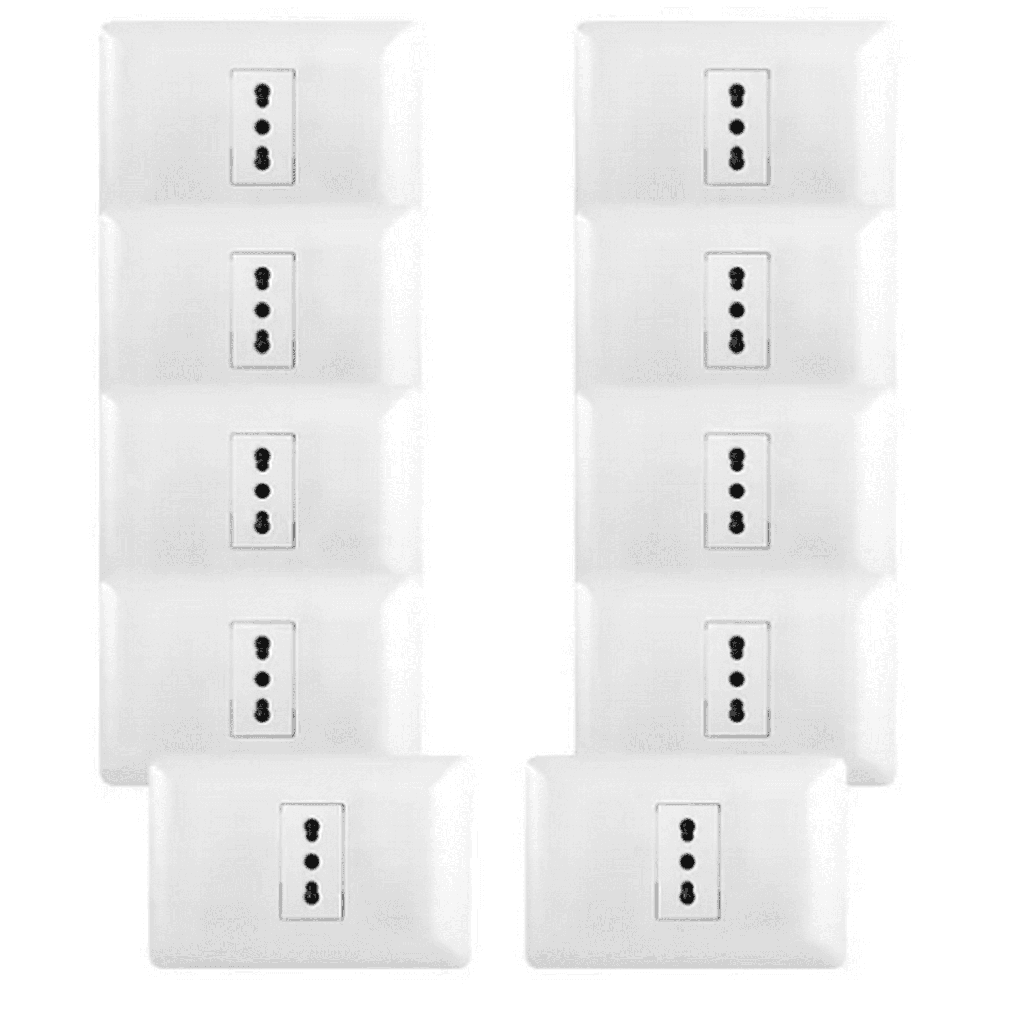 Want - Pack 10 Tomacorriente Simple 10/16a 250v Blanco