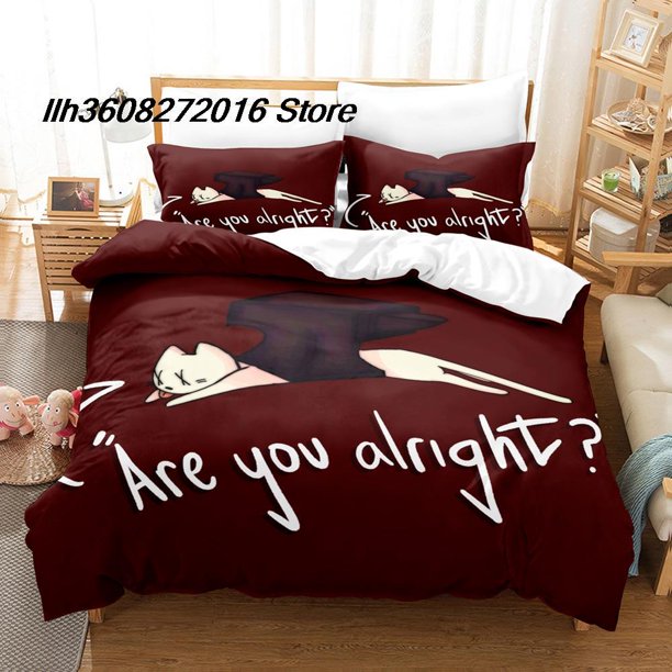 v600 Bed Sheets Wilbur Soot are you alright Technoblade lovejoy Bedding Set Single Twin Full Queen King Size Bed Set Aldult Kid Bedroom Anime 3-Piece Bedding Set (1 Duvet Cover + 2 Pillow Shams) Bed S