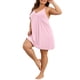 thumbnail image 4 of Agnes Orinda Women's Plus Size Camisón Talla Grande Tirantes Espagueti Cuello en V Sin Mangas Espalda Cruzada Ropa de Dormir Camisón 4X Rosa, 4 of 6