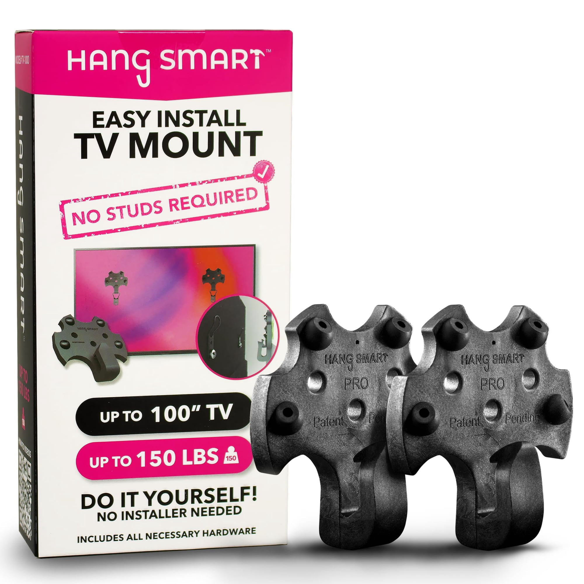Hang Smart Tv - Soporte De Pared Hangsmart No Stud Para Televisores De 19 A 100 Pulgadas, 150 Kg