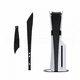 thumbnail image 1 of 2-Pack Protective Vinyl Skin Decals Full Coverage Dust-Proof Compatible with PlayStation PS5 Pro Console-Fibra de carbono-negro, 1 of 6