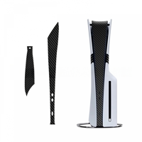 Genérico - 2-Pack Protective Vinyl Skin Decals Full Coverage Dust-Proof Compatible With Playstation Ps5 Pro Console-Fibra De Carbono-Negro