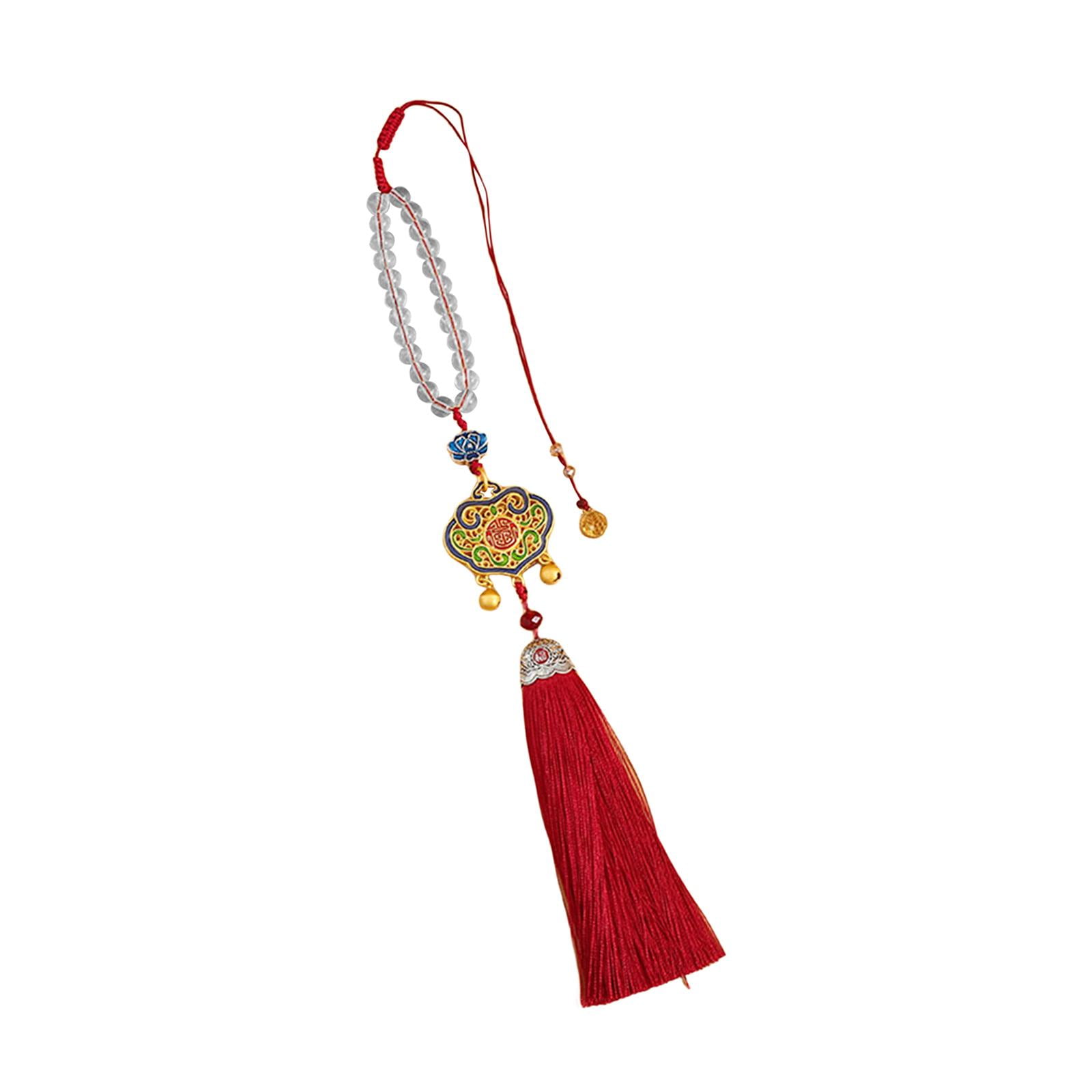 Bothyi - Coches Espejo Retrovisor Colgante Esmalte Encantos Puerta Pared Ventana Colgante Ornamento Rojo
