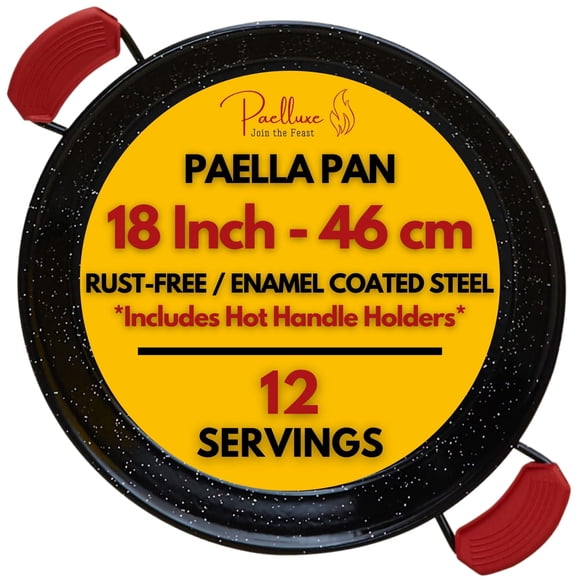 Paelluxe Sartén para Paella Esmaltada de Acero al Carbono 46 cm