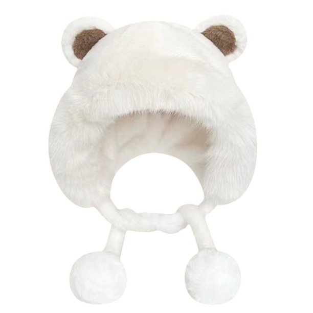 Gorro de oso, bonito gorro para exteriores con orejas, resistente al viento y cálido.