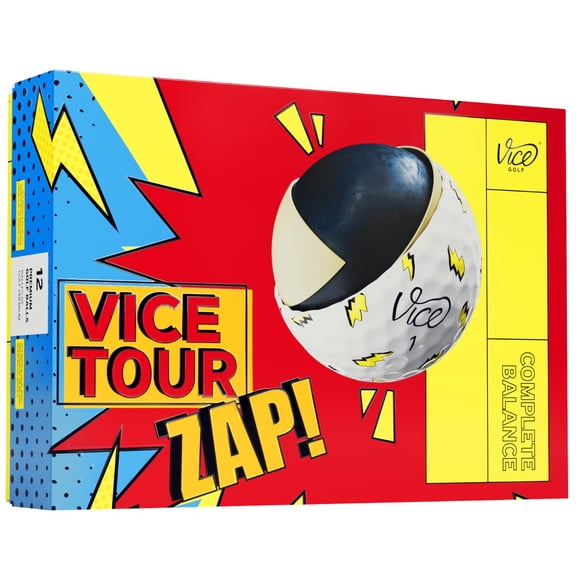 Pelotas de golf Vice Tour de edición limitada con diseños Zap & Sketch