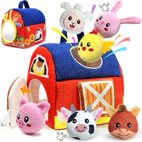 Juguete Granja Gagule Peluche 6 Animales Sensorial 612M