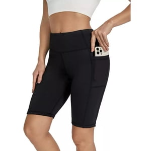 Likeshop - Calza Corta Deportiva Tiro Extra Alto Gym Running Bolsillo Lycra 012