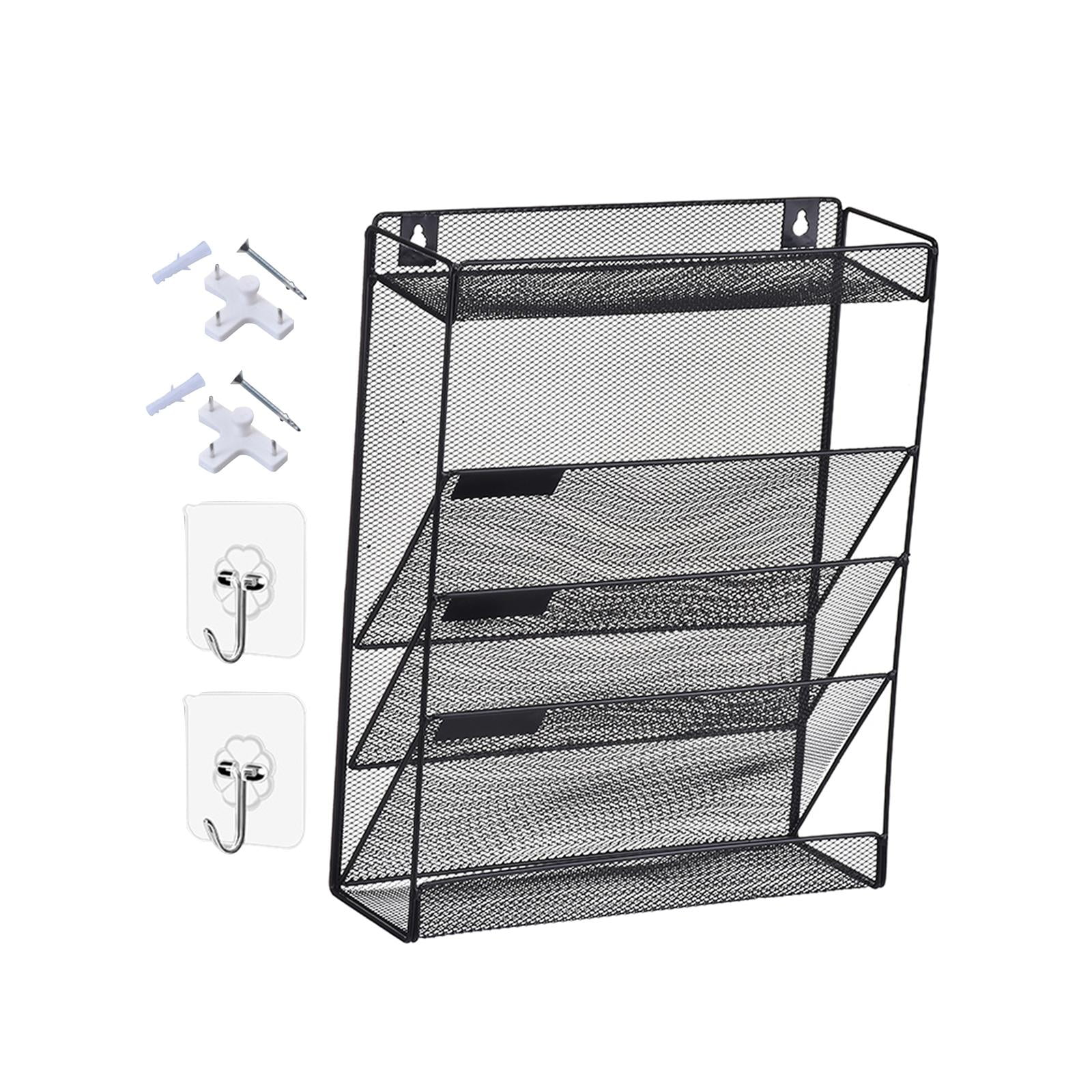 Magideal - Organizador De Archivos Vertical Montado En La Pared Organizador De Archivos De Varios Niveles Que Ahorra Espacio Con Gancho Para Carpetas Montaje Con Estilo C