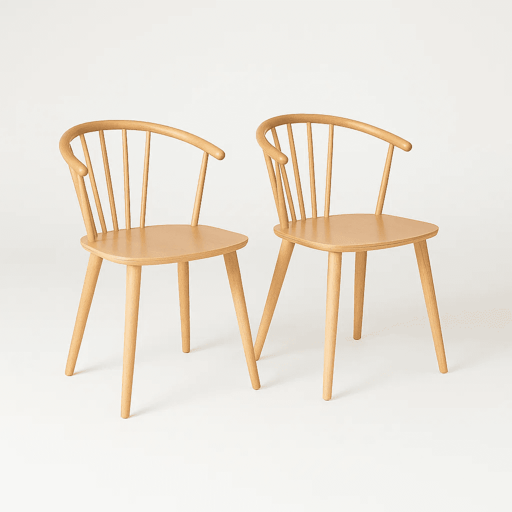 Klik Muebles - Pack De 2 Sillas Lykke De Madera - Natural