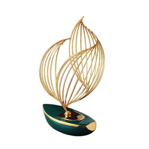 Magideal - Estatuilla De Barco De Vela De Cerámica, Estatua De Barco De Vela, Decoración De Mesa, Escultura De Barco De Arte, Barco En Miniatura Para Dormitorio, Verde