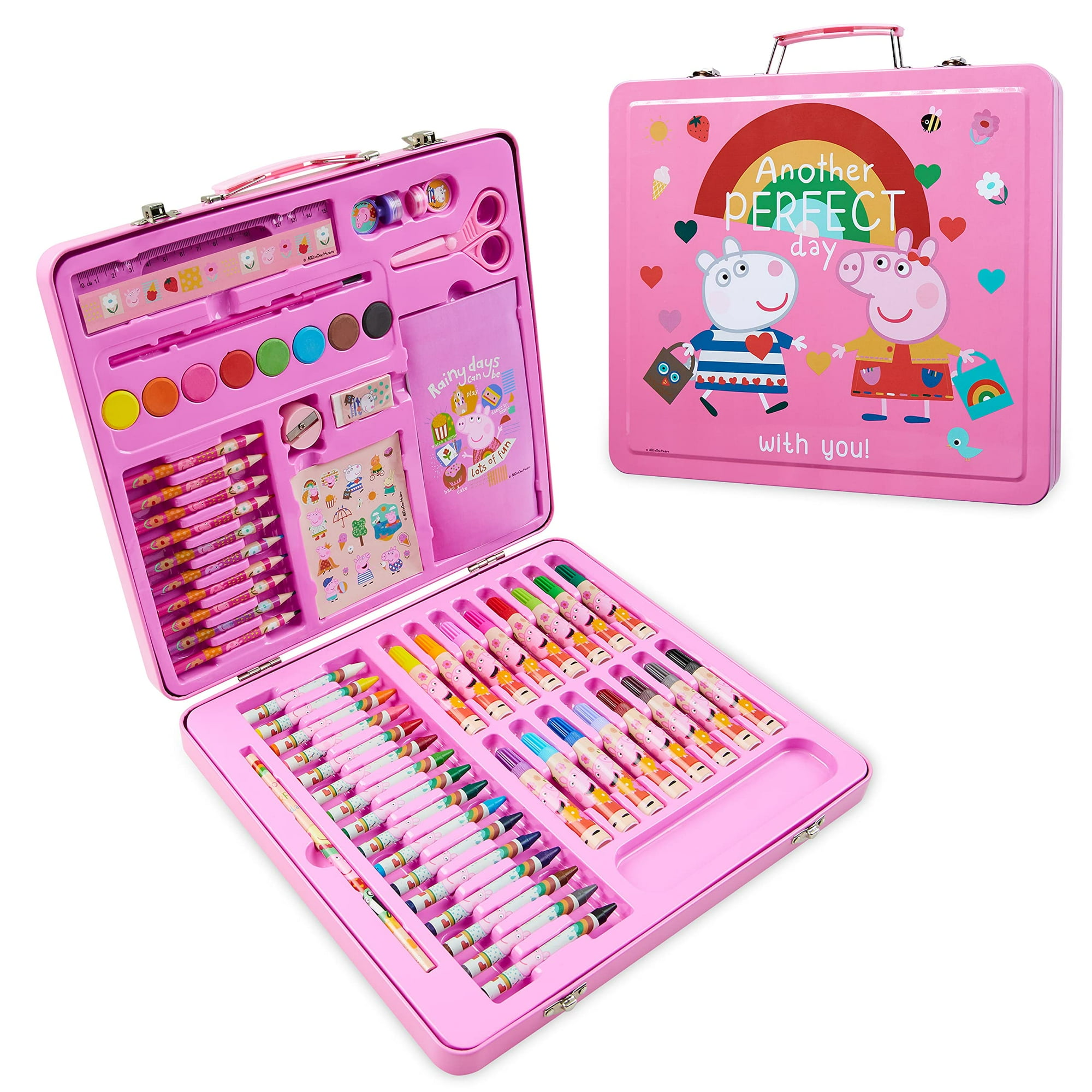 Set De Arte Peppa Pig Kids Con Estuche De Viaje, Kit Para Dibujar Y Colorear