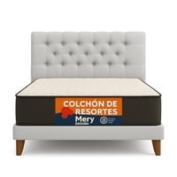 Ethan Desing - Cama 1 Plaza Gris Claro Perla Capitone + Colchon Mery Desing