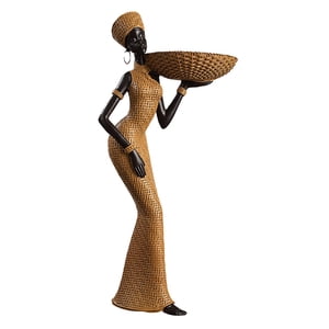 Bothyi - Estatua De Señora Tribal Africana, Adorno De Resina, Pieza De Arte Coleccionable Para Cafetería, Bar, Estilo D