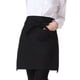 thumbnail image 1 of Delantales de servidor, delantal negro de medio bistro, delantal de camarero, delantal de cintura larga para hombres y mujeres, impermeable, 1 of 7