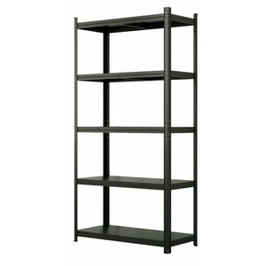 Metalbrein - Estante Metálico 186X90X40 Negro - Bandeja Melamina - 5 Niveles