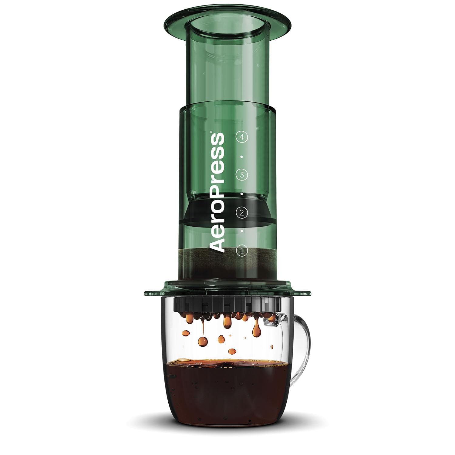Coffee Press Aeropress Clear Green, Método De Preparación 3 En 1