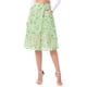thumbnail image 1 of INSPIRE CHIC Falda midi de línea A para mujer, de vuelta a la escuela, estampado floral, gasa vintage, faldas de verano, verde, naranja, XL, 1 of 5
