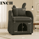 thumbnail image 3 of Dark Gray Bunny-Ear Pet-Friendly Armchair with Scratch-Resistant Fabric, Built-in Cat & Dog Hideaway, Dual-Use Sofa Chair with Side Pocket, 27.4 x 25.2 x 37.4 inch, 3 of 3