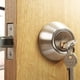 thumbnail image 5 of Lote de 2 serrures de porte en acier inoxydable à pêne durmiente monocylindre con 3 clés Ouverture simple pour portes intérieures et extérieures, serrure de chambre à Coucher, en chrome satiné, 5 of 5