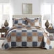 thumbnail image 1 of Juego de cubrecama NEWLAKE tamaño king reversible con bloques de color, 1 of 9