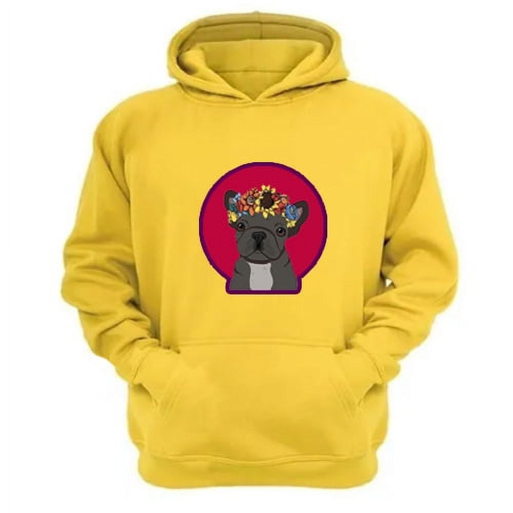 Genérico - Polerón Canguro Pug Corona Amarillo Talla L Unisex