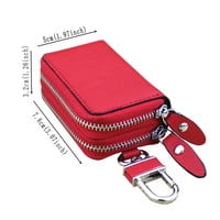 Xusx111 - Cuero Genuino, Portallave De Coche Con Cremallera Doble Y Cartera De Llaves Con Llavero, Bolsa De Llaves Para Regalo De Bolso