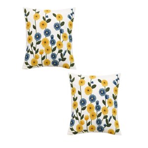 Genérico - Set De 2 Fundas De Cojin Bordadas 45X45Cm Blanco 09