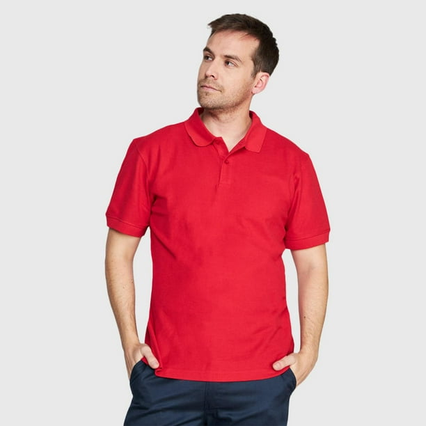 Polera Pique Hombre 80/20 M/C rosa L