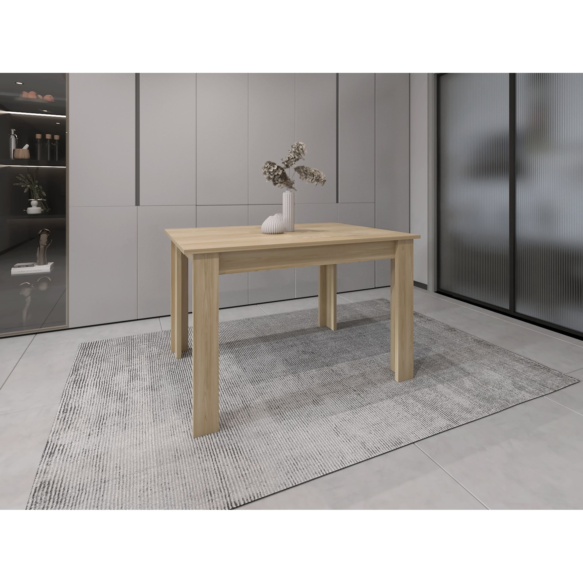 Tuhome - Mesa De Comedor Portofino 4 Puestos Rovere 75x160x88 Cm (no Incluye Sillas)