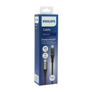 Philips - Cable Usb C A Usb C Led 120Cm Negro Dlpc9100B/71