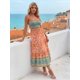thumbnail image 4 of INSPIRE CHIC Vestido Maxi Floral Bohemio para Mujer sin Mangas con Cintura Fruncida y Tirantes Finos XS Naranja, 4 of 6