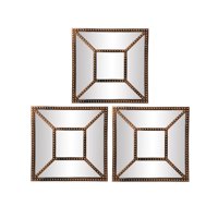 Vgo - Set De 3 Espejos Cuadrados Anchos 25X25