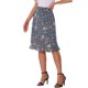 thumbnail image 4 of INSPIRE CHIC Falda Midi Floral de Cintura Alta con Línea A y Largo a la Rodilla para Mujer, Regreso a Clases, Gris Azul 3XL, 4 of 6
