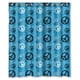 thumbnail image 1 of Cortina de ducha con símbolo de la paz mundial y fondo azul, juego de cortinas de baño con ganchos, tamaño 60 x 72 pulgadas, 1 of 3
