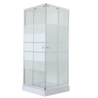 Joytek - Shower Door Blanco 80X80Cm 5Mm Mampara Recto (Sin Receptáculo)