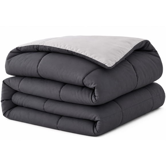 Edredón EVOLIVE Full/Queen reversible negro/gris