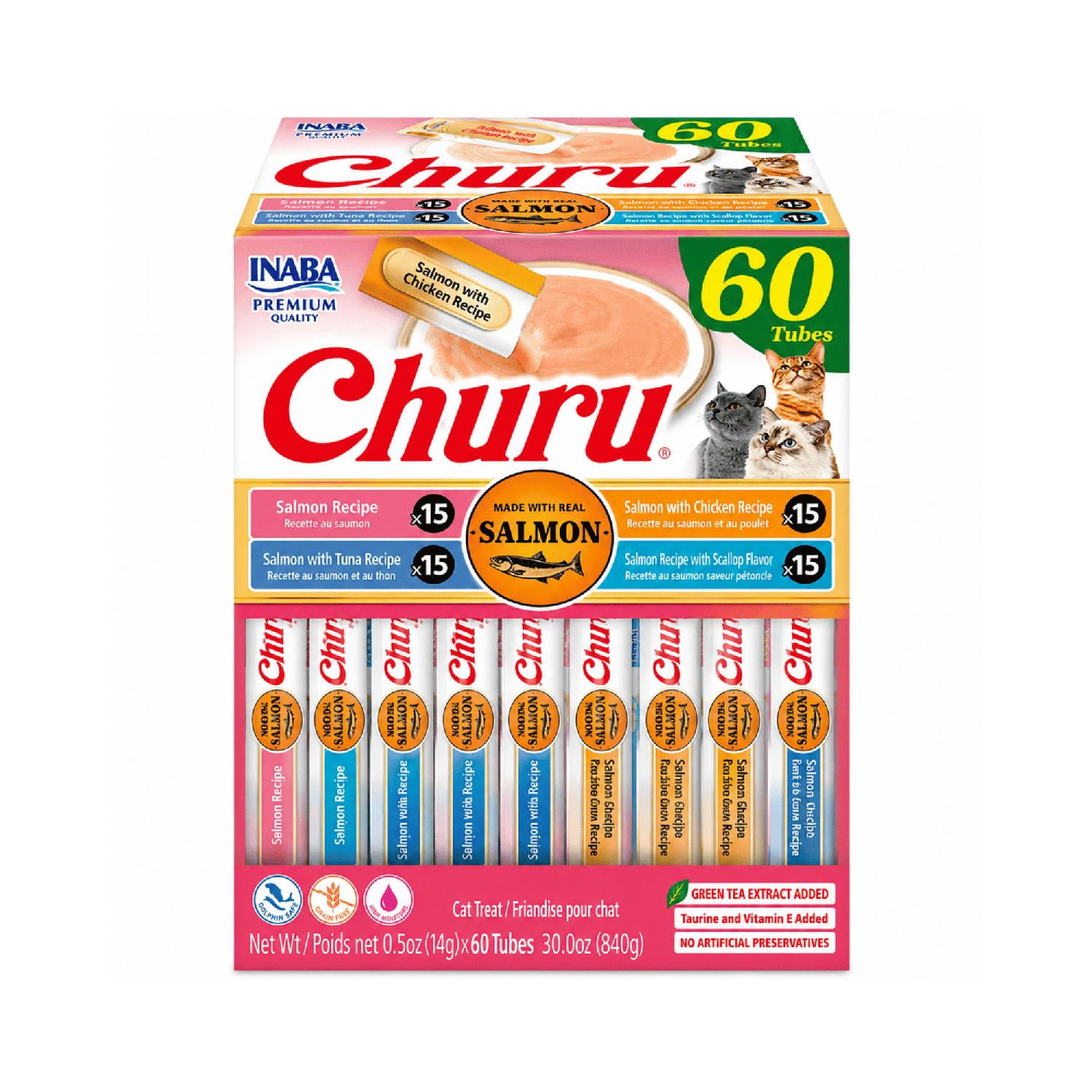 Churu Cat Variety Salmon 14g x60 Tubos Snack Para Gatos