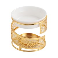 Magideal - Quemador De Aceite Esencial De Cerámica, Calentador De Fusión, Candelabro, Portavelas, Portavelas, Horno Para Dormitorio, Meditación, Oficina Interior Oro