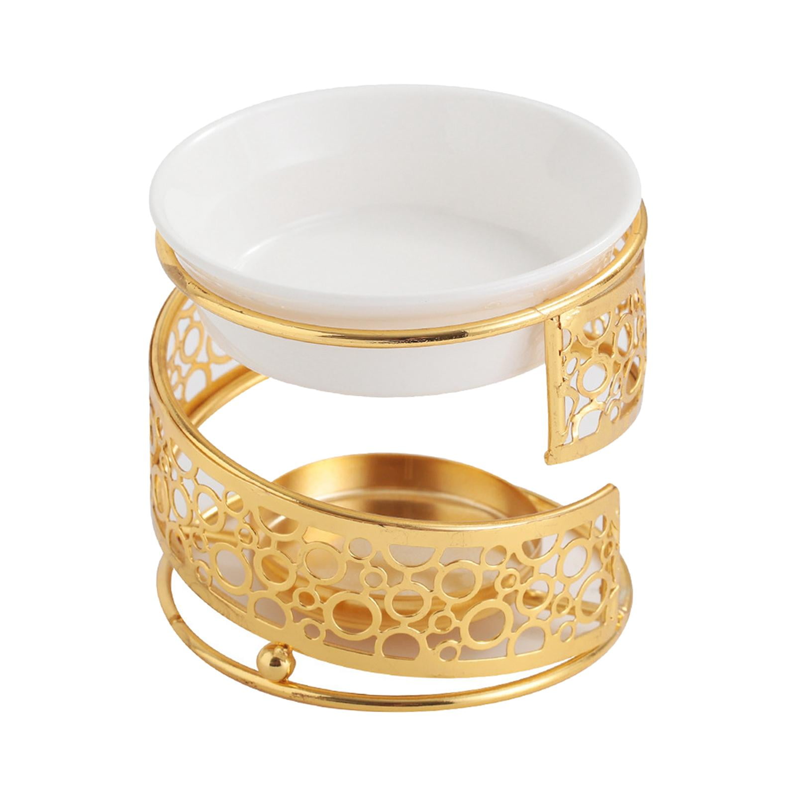 Magideal - Quemador De Aceite Esencial De Cerámica, Calentador De Fusión, Candelabro, Portavelas, Portavelas, Horno Para Dormitorio, Meditación, Oficina Interior Oro