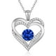 thumbnail image 1 of Collar  Love Pendant Birthstone Zirconia Corazón Doble Plata, 1 of 3