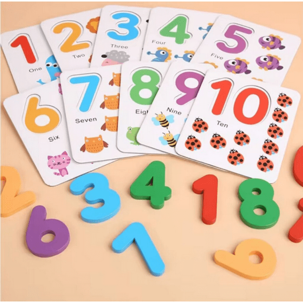 Juego Montessori De Números 1-9000 – Tarjetas Interactivas De Madera – Juguete Educativo Matemático Para Niños De 2 A 5 Años