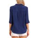 thumbnail image 3 of INSPIRE CHIC Camisas abotonadas para mujeres de media manga con cuello alto, blusas casuales de verano S Azul oscuro, 3 of 6