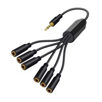 Magideal - Divisor De Auriculares Portátil Y Práctico Cable De Audio De 3,5 Mm, Cable De Extensión Divisor Para Computadora Portátil, Teléfono Y Auriculares , 1 1 A 6
