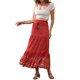 thumbnail image 1 of INSPIRE CHIC Falda larga de verano para mujeres 2026 con estampado floral bohemio y cintura alta elástica A Line Beach Skirt S Rojo, 1 of 6