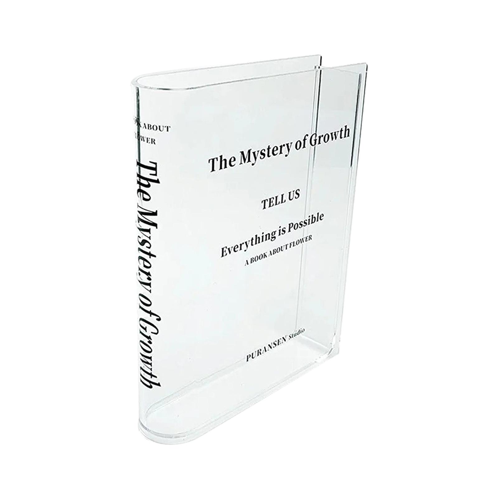 Magideal - Florero De Acrílico, Decoración De La Habitación, Elegante Estética Creativa En Forma De Libro, Florero Transparente, Florero De Libro Para Restaurant
