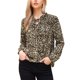 thumbnail image 1 of INSPIRE CHIC Blusa de Mujer con Estampado de Leopardo, Cuello con Lazo Fruncido, Manga Larga de Linterna, Talla XL, Estampado de Leopardo, 1 of 6
