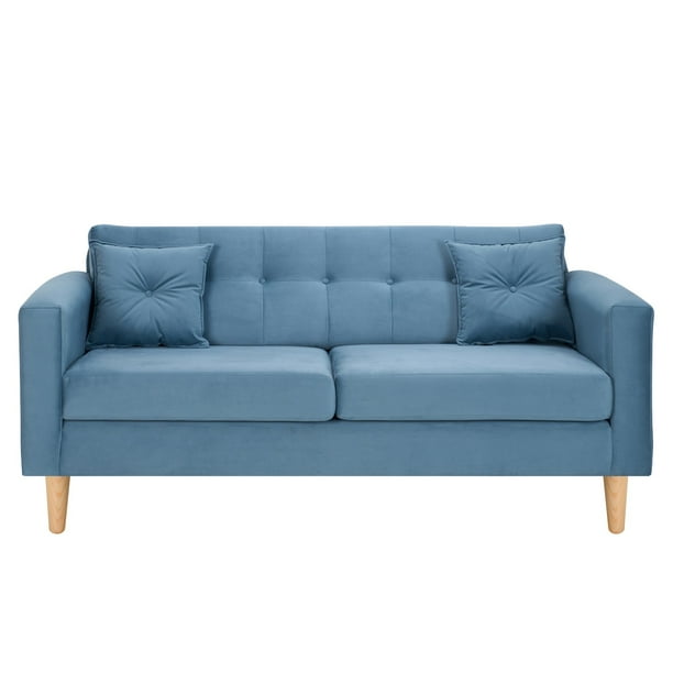 Sofa New Retro 3c Felpa 05 Azul Petroleo