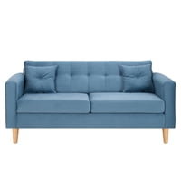 Bodevir - Sofa New Retro 3C Felpa 05 Azul Petroleo